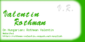 valentin rothman business card